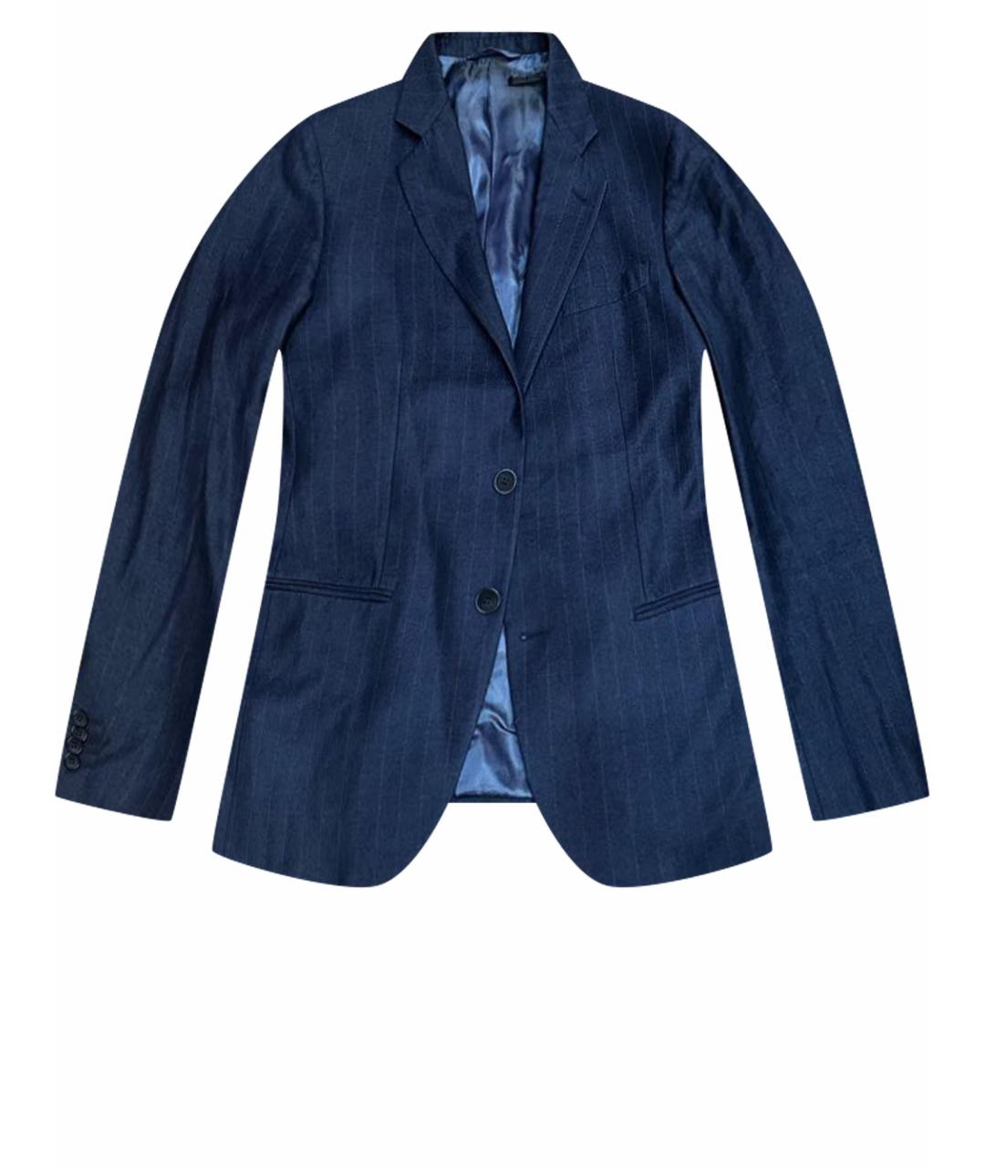 GIORGIO ARMANI Темно-синий шерстяной пиджак, фото 1