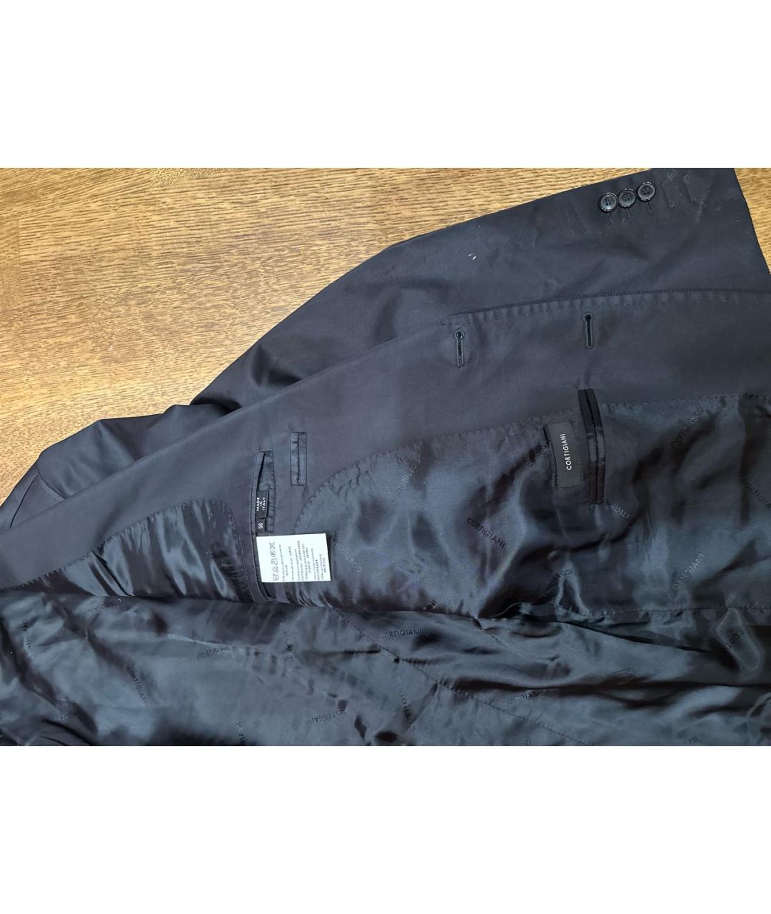 CORTIGIANI Черный хлопковый пиджак, фото 3