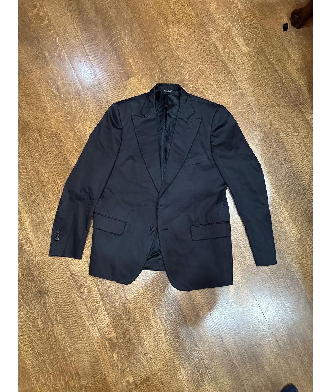 CORTIGIANI Черный хлопковый пиджак, фото 5