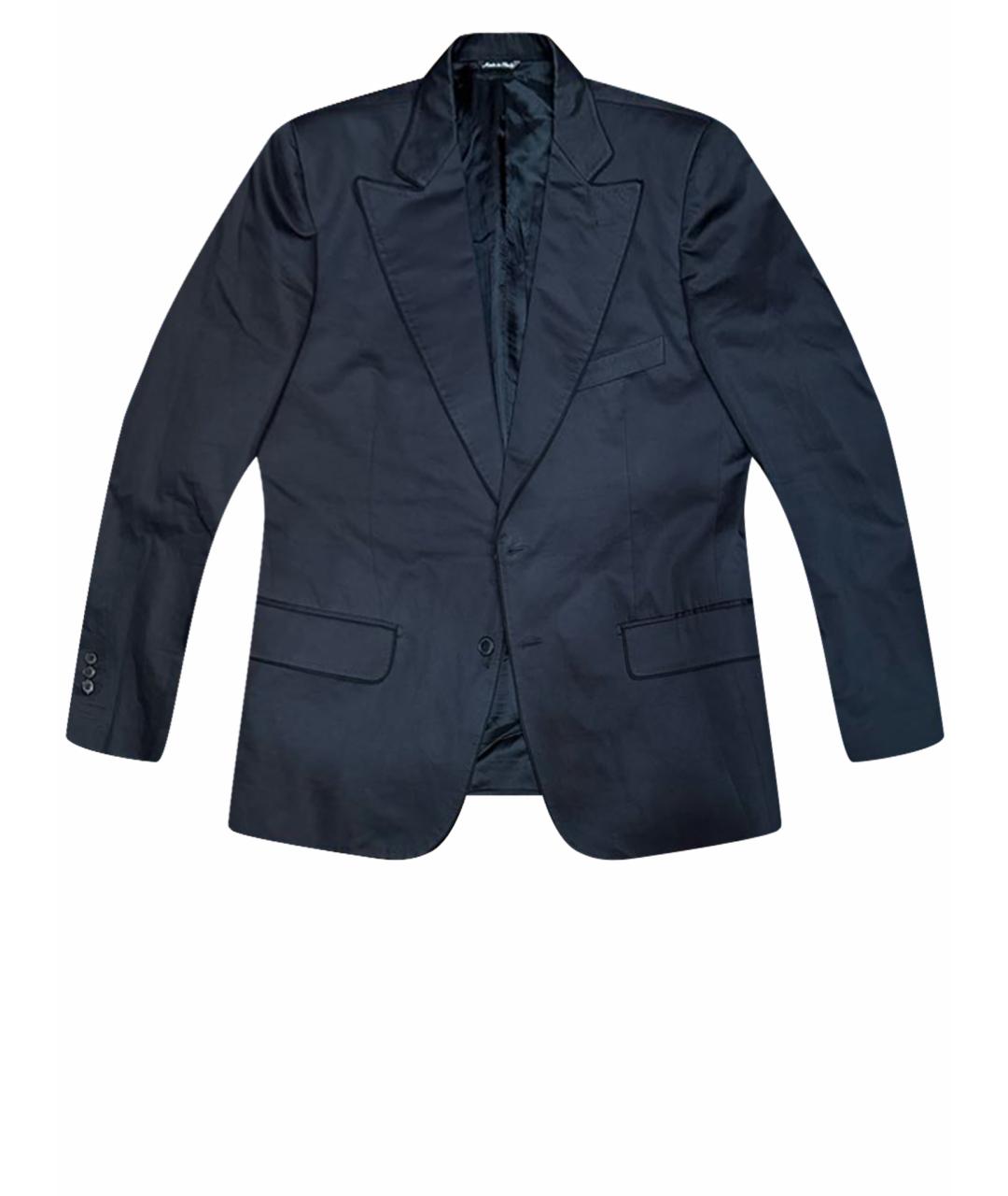 CORTIGIANI Черный хлопковый пиджак, фото 1