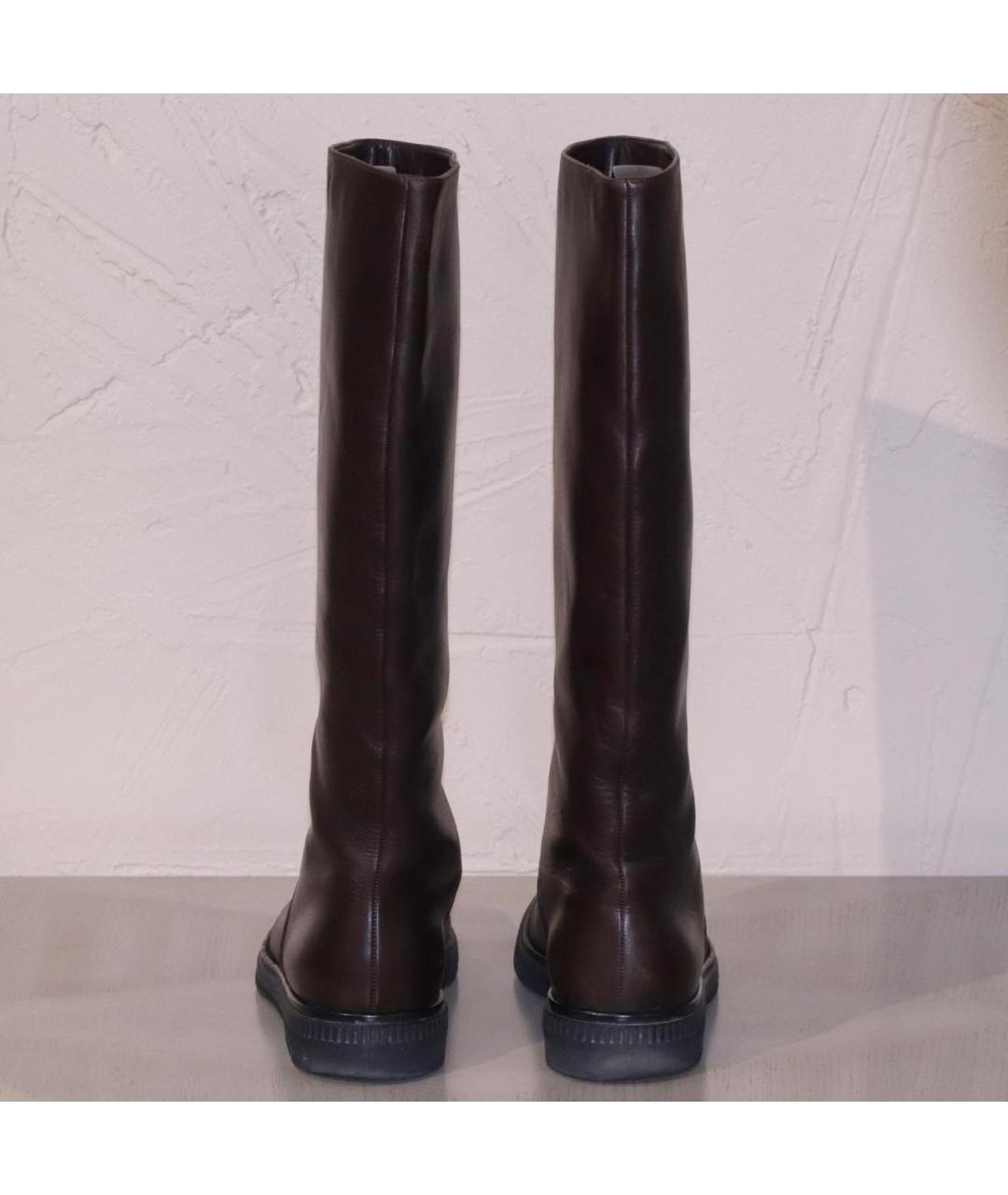 SERGIO ROSSI Коричневые кожаные сапоги, фото 3