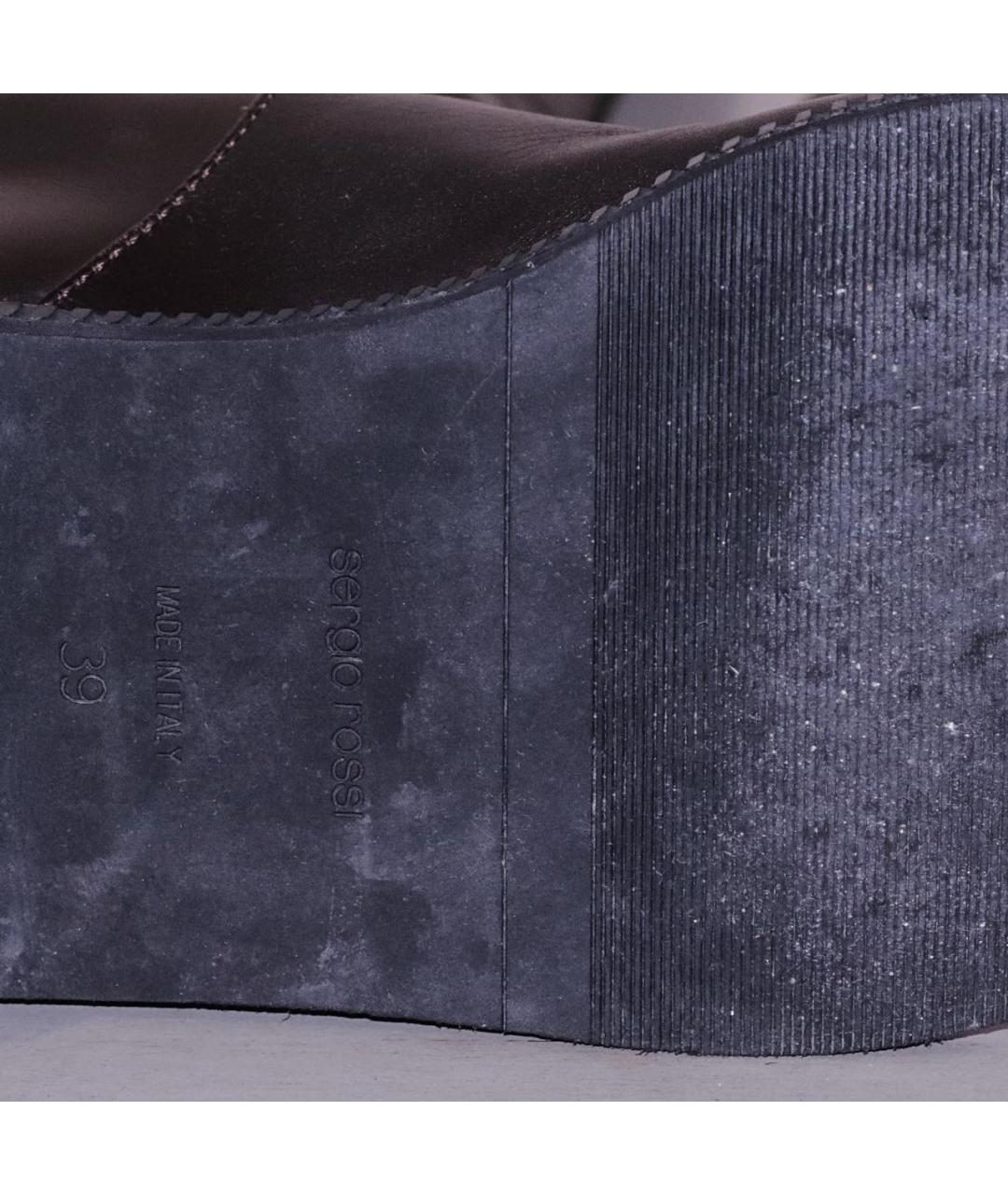 SERGIO ROSSI Коричневые кожаные сапоги, фото 4