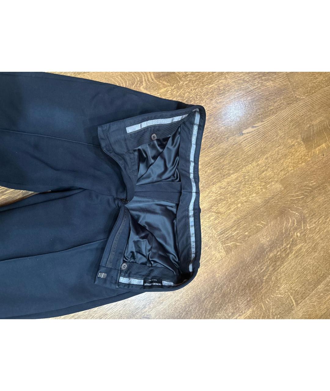 GIORGIO ARMANI Темно-синие повседневные брюки, фото 3