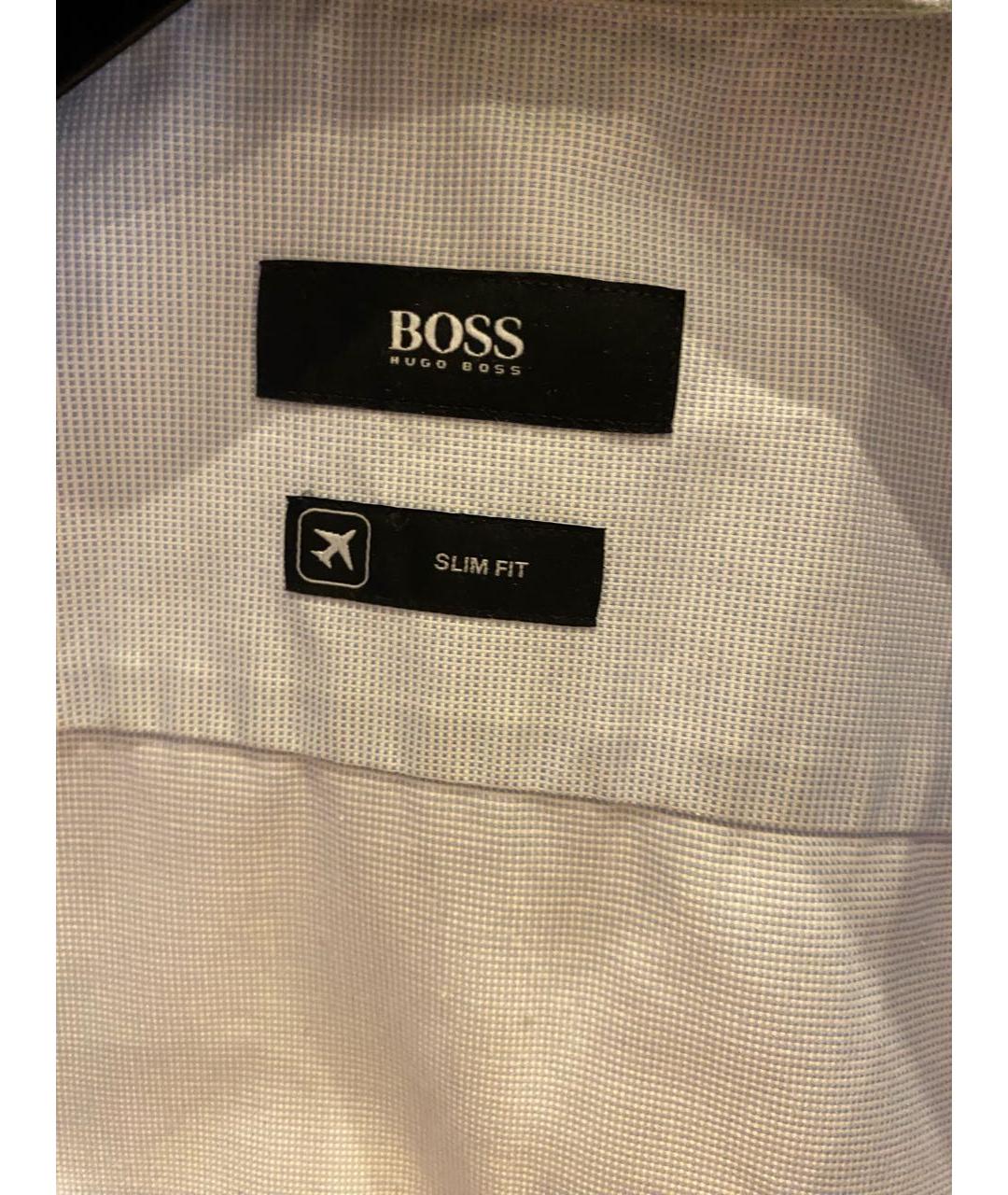 HUGO BOSS Голубая хлопковая классическая рубашка, фото 3