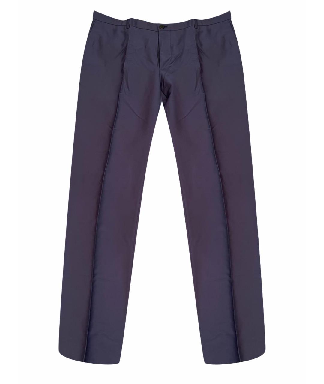ZILLI Темно-синие шерстяные классические брюки, фото 1