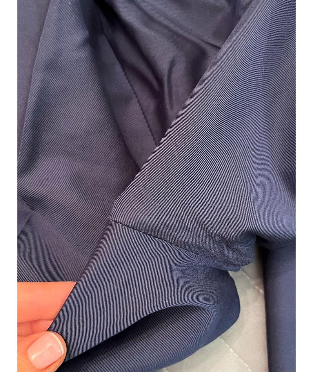 ZILLI Темно-синие шерстяные классические брюки, фото 5