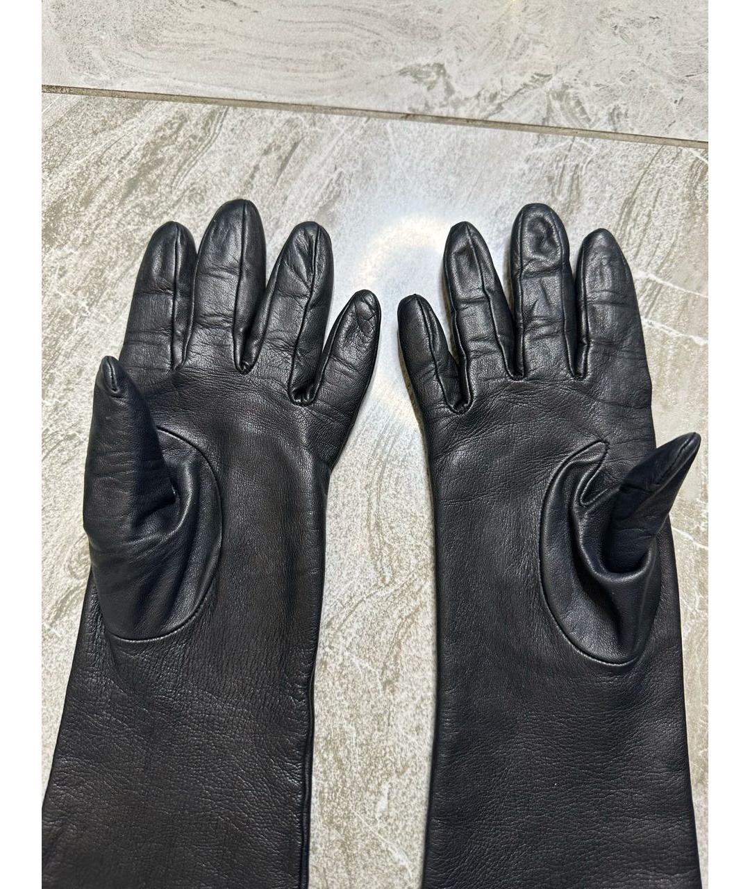 GUCCI Черные кожаные перчатки, фото 3