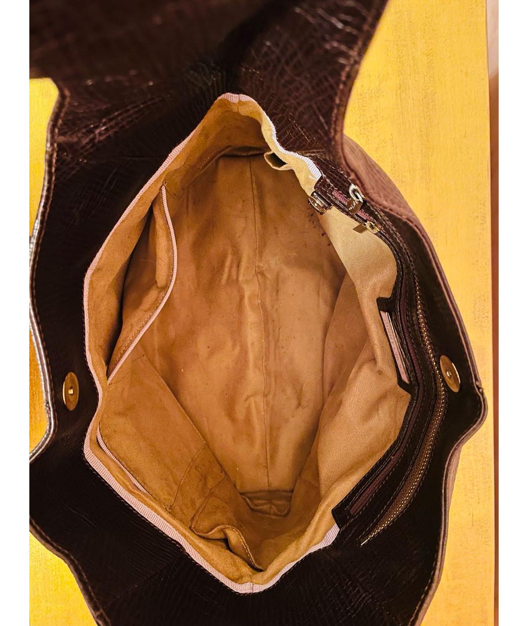 JIMMY CHOO Коричневая кожаная сумка через плечо, фото 8