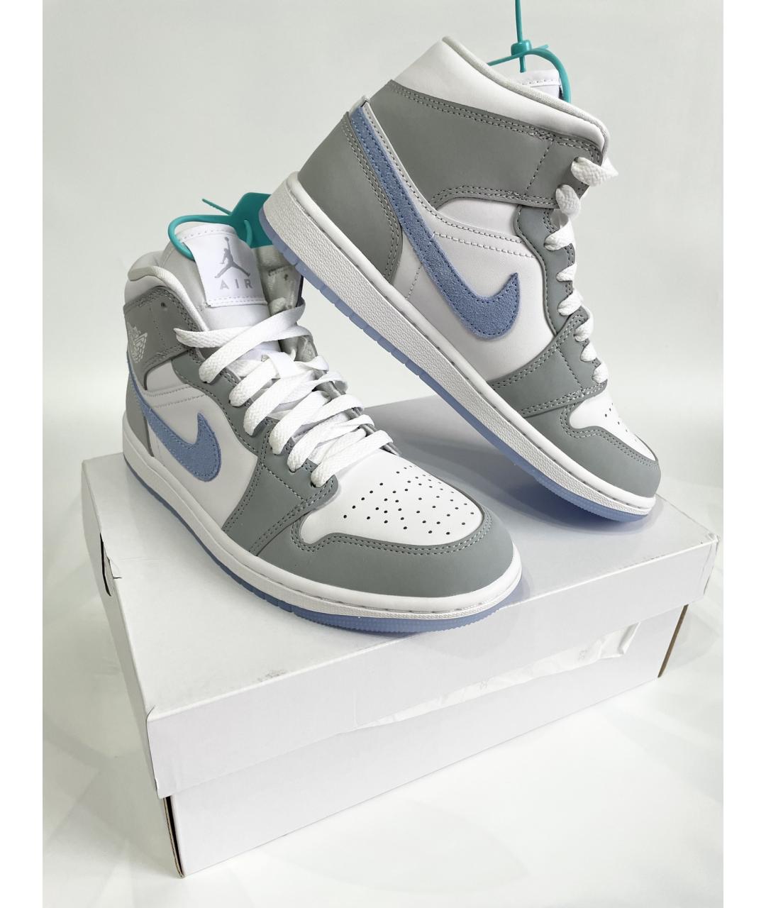 JORDAN Серые кожаные кроссовки, фото 2