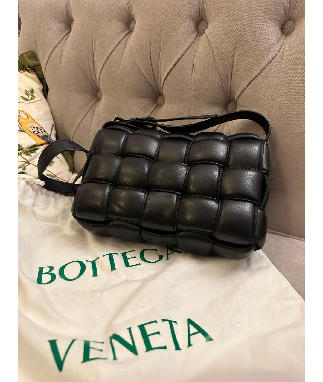 BOTTEGA VENETA Черная кожаная сумка через плечо, фото 3