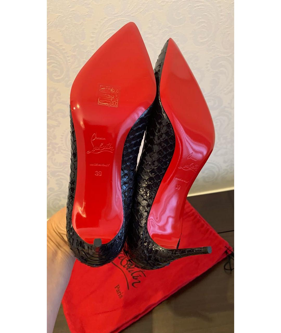 CHRISTIAN LOUBOUTIN Черные туфли из экзотической кожи, фото 5