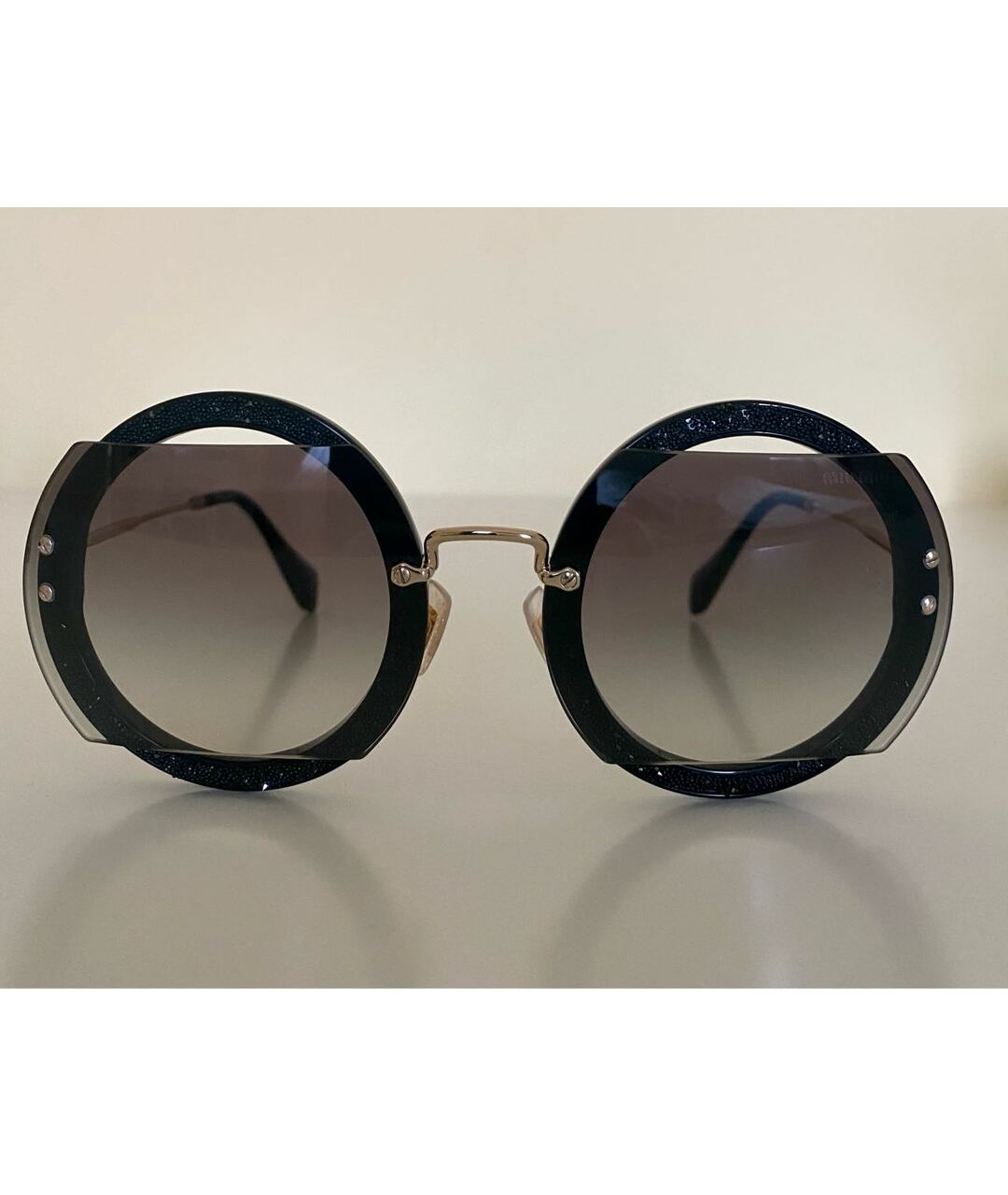 MIU MIU Черные металлические солнцезащитные очки, фото 9