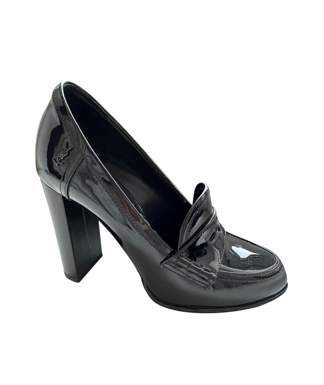 SAINT LAURENT Черные туфли из лакированной кожи, фото 1