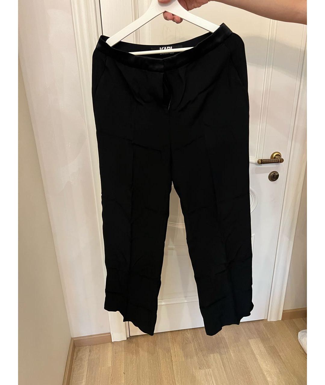 KARL LAGERFELD Черные вискозные брюки широкие, фото 5