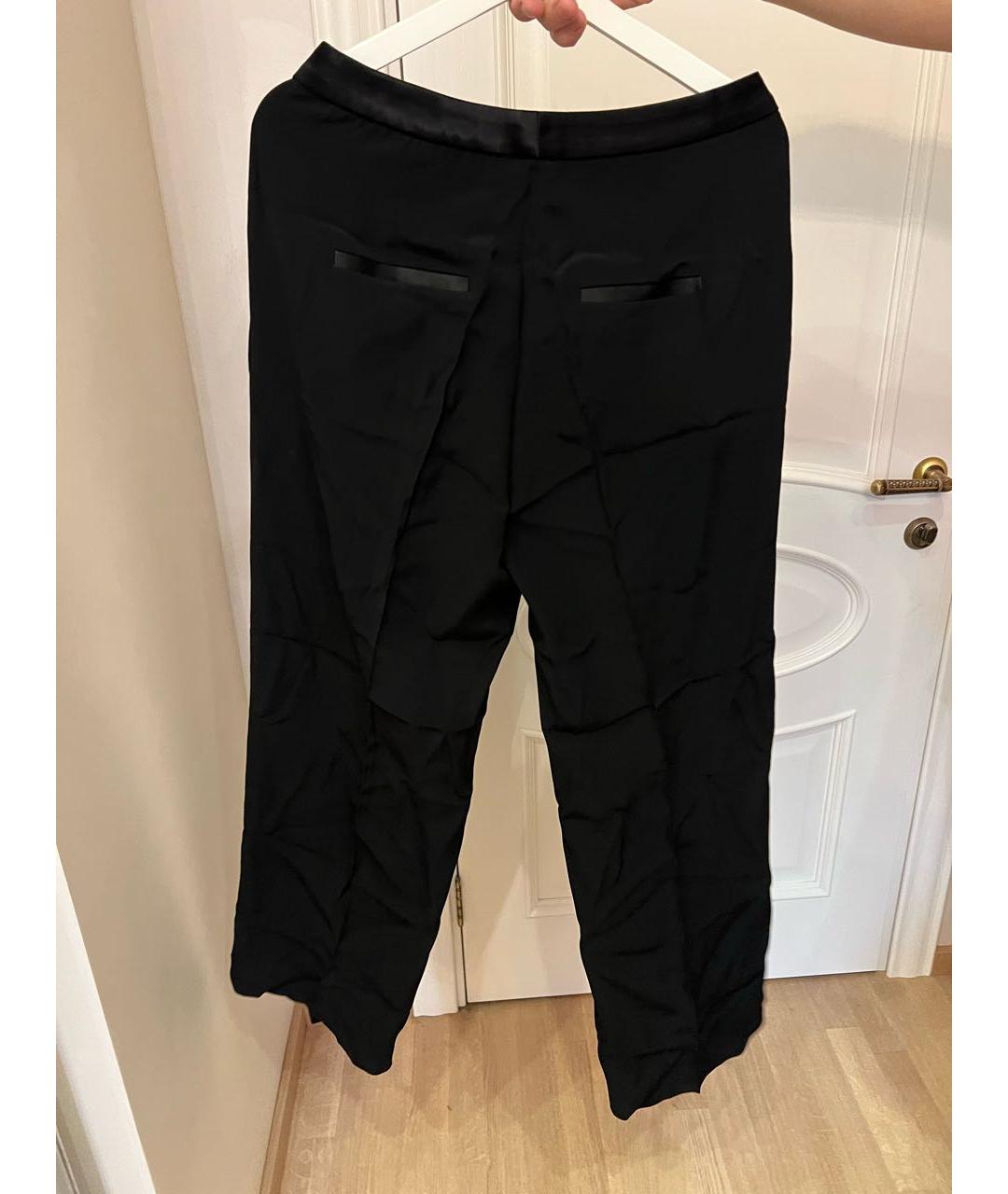 KARL LAGERFELD Черные вискозные брюки широкие, фото 2