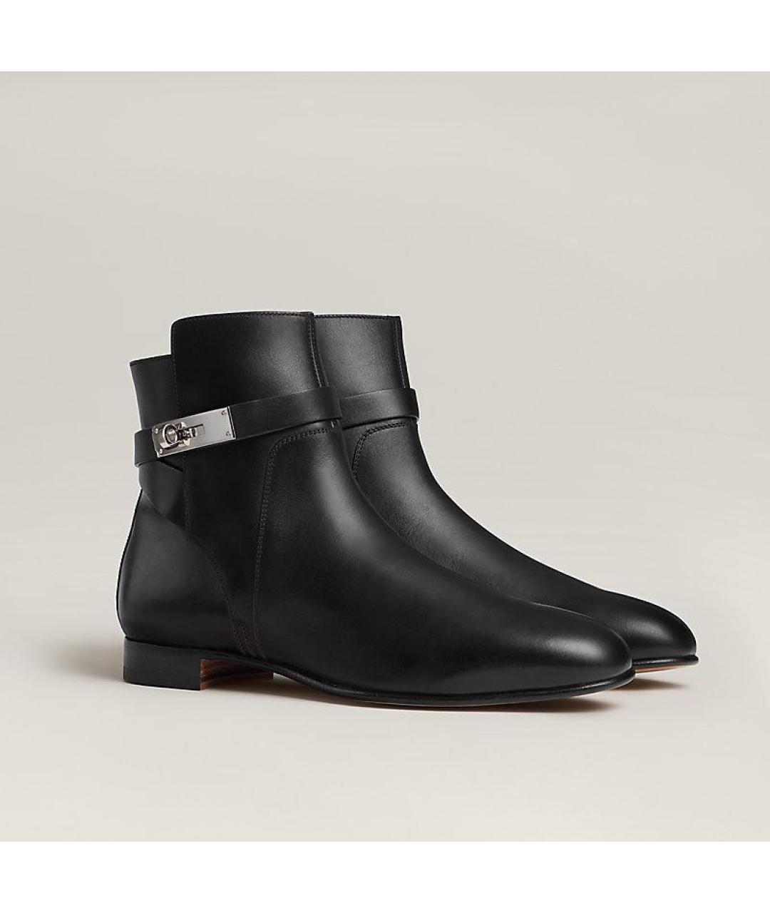 HERMES Черные кожаные ботинки, фото 6