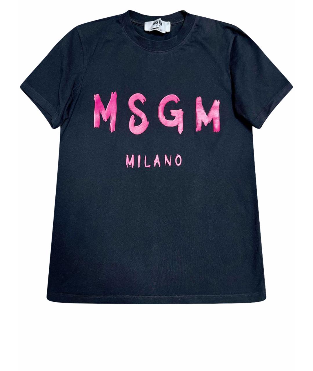 MSGM Черная хлопковая футболка, фото 1