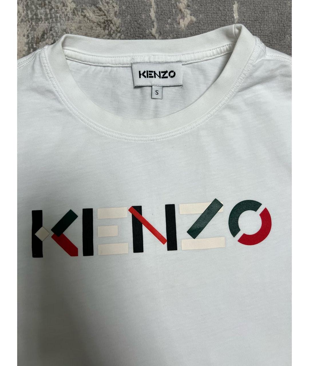 KENZO Белая хлопковая футболка, фото 2