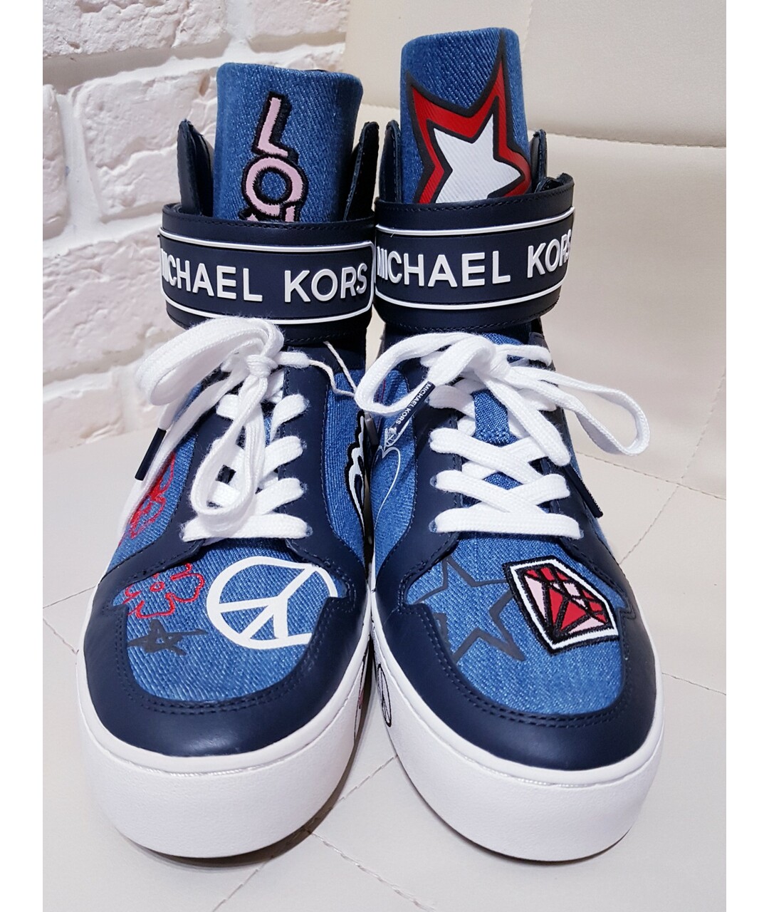 MICHAEL KORS Синие текстильные кроссовки, фото 9