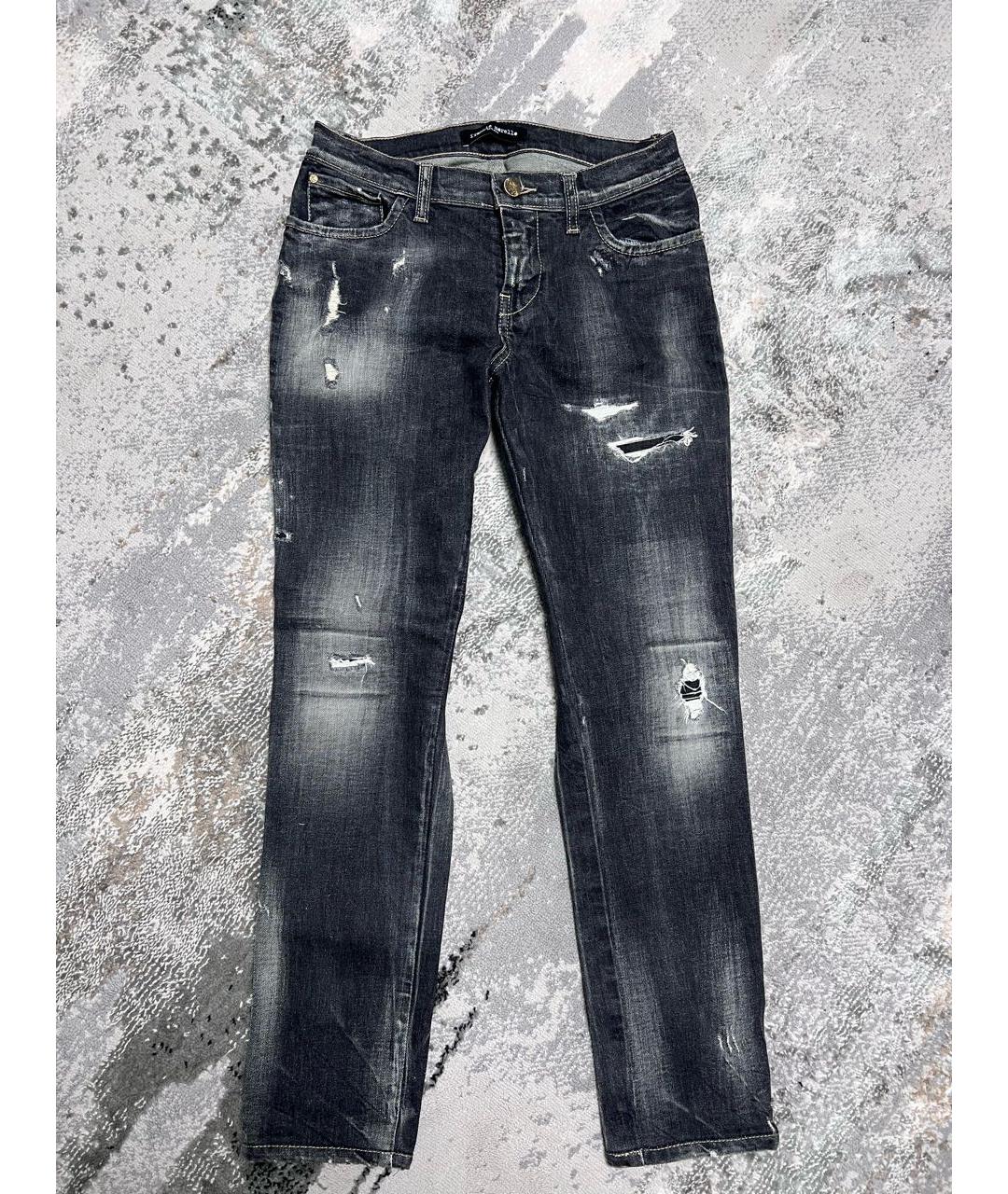 FRANKIE MORELLO Антрацитовые хлопковые джинсы слим, фото 5