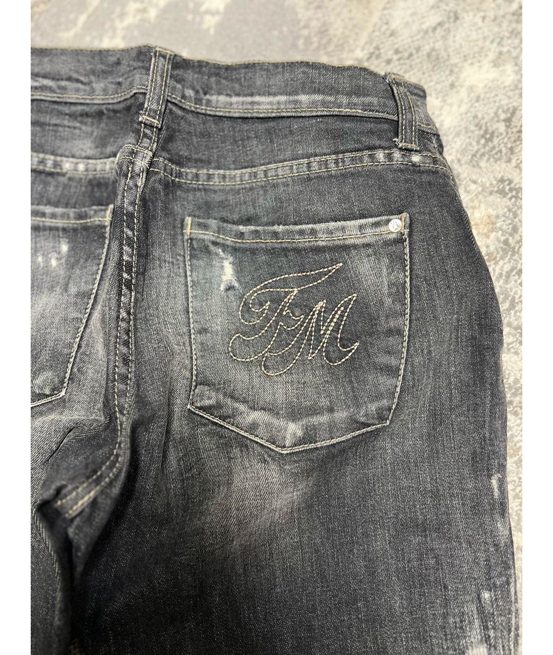 FRANKIE MORELLO Антрацитовые хлопковые джинсы слим, фото 3