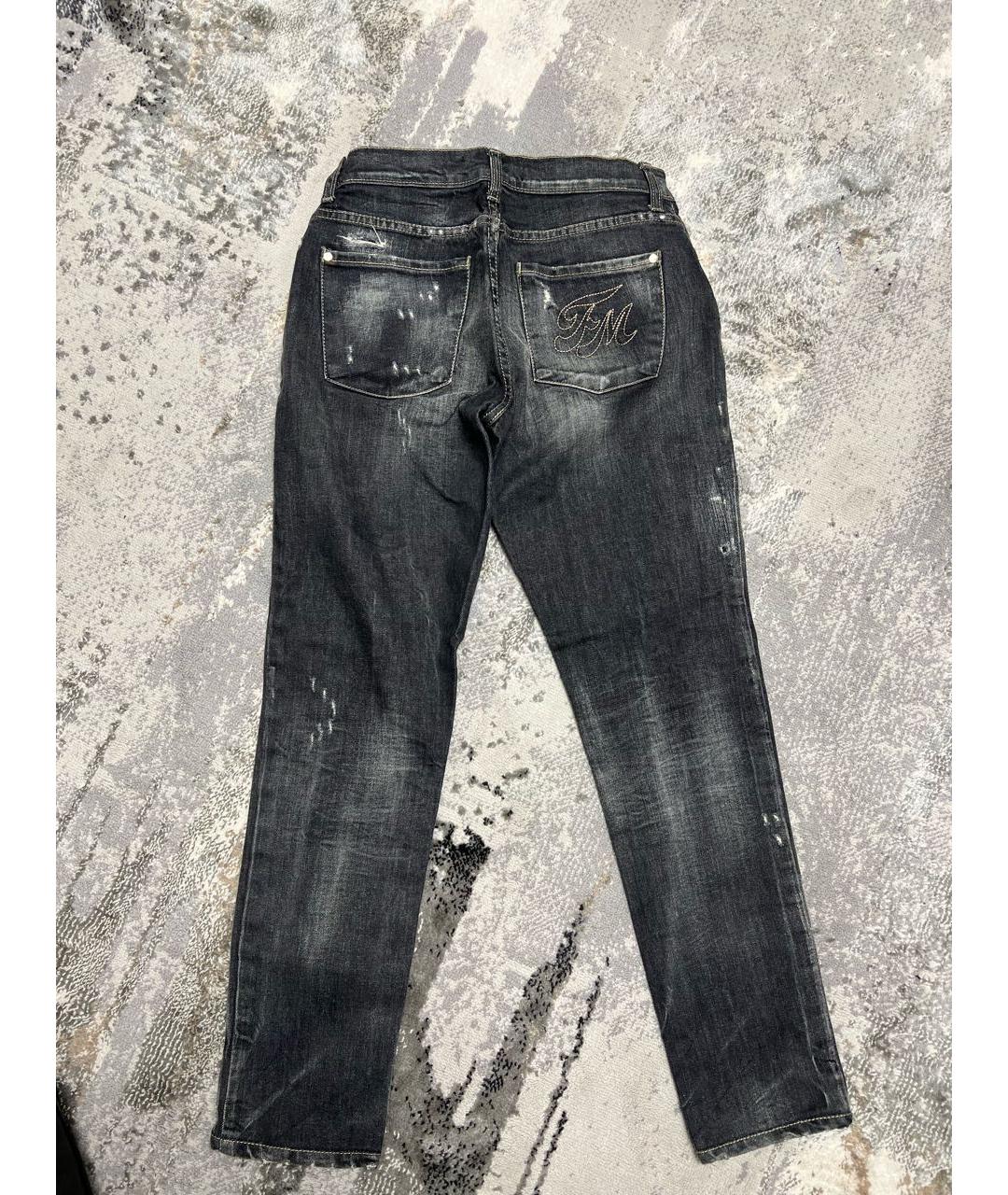 FRANKIE MORELLO Антрацитовые хлопковые джинсы слим, фото 2