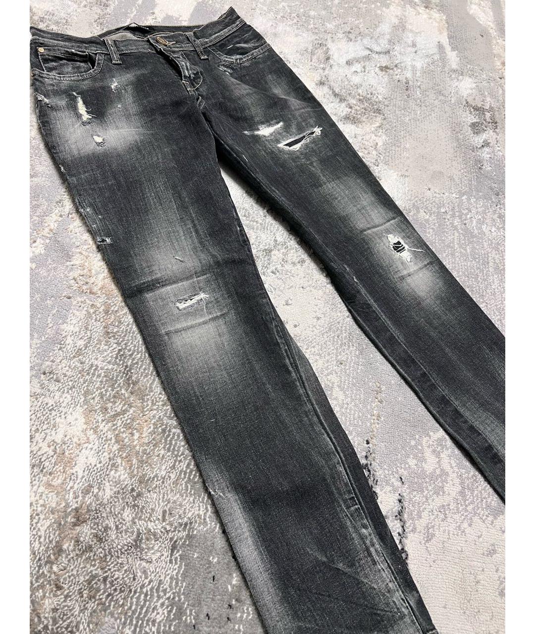 FRANKIE MORELLO Антрацитовые хлопковые джинсы слим, фото 4