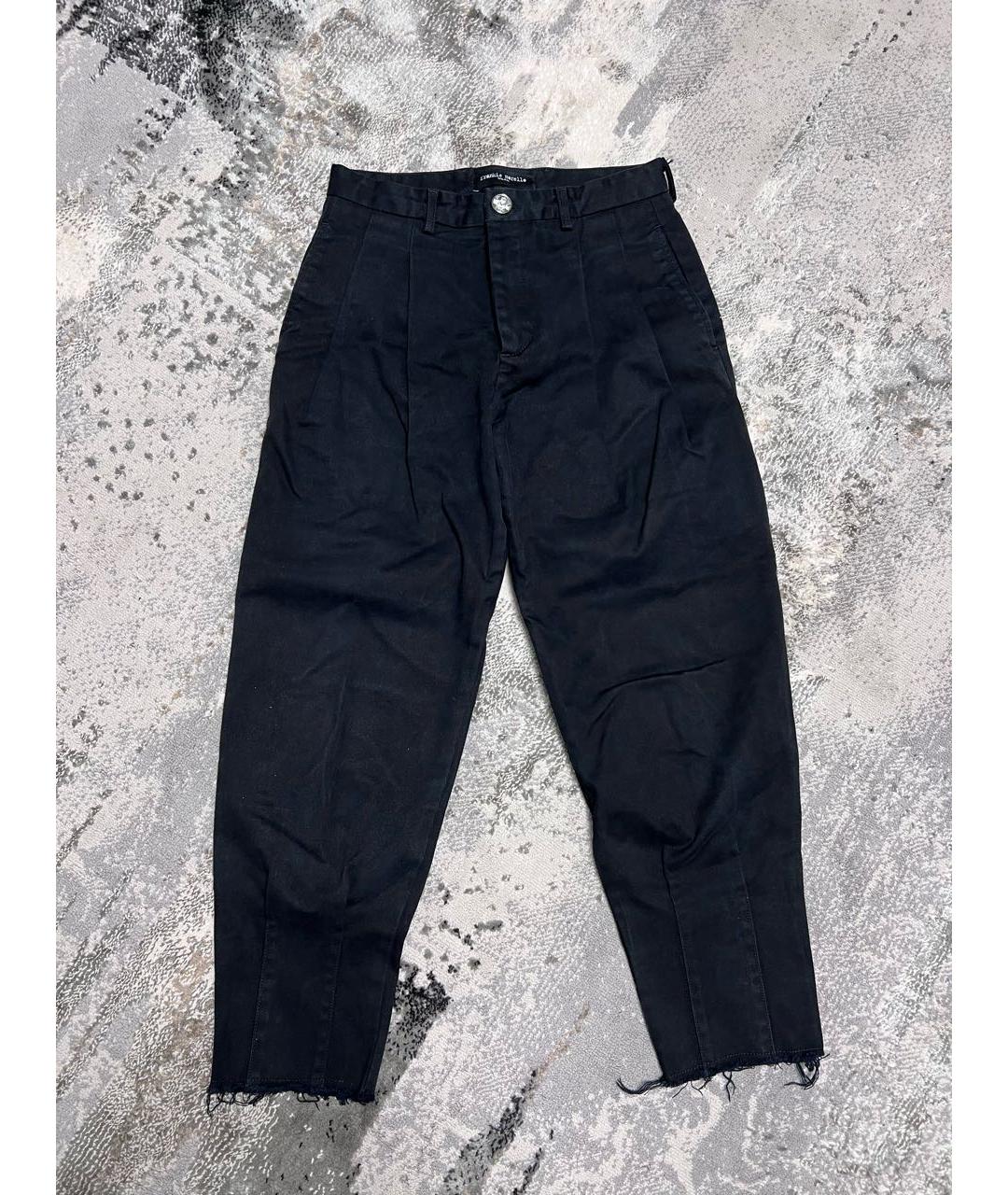 FRANKIE MORELLO Черные хлопковые прямые джинсы, фото 4