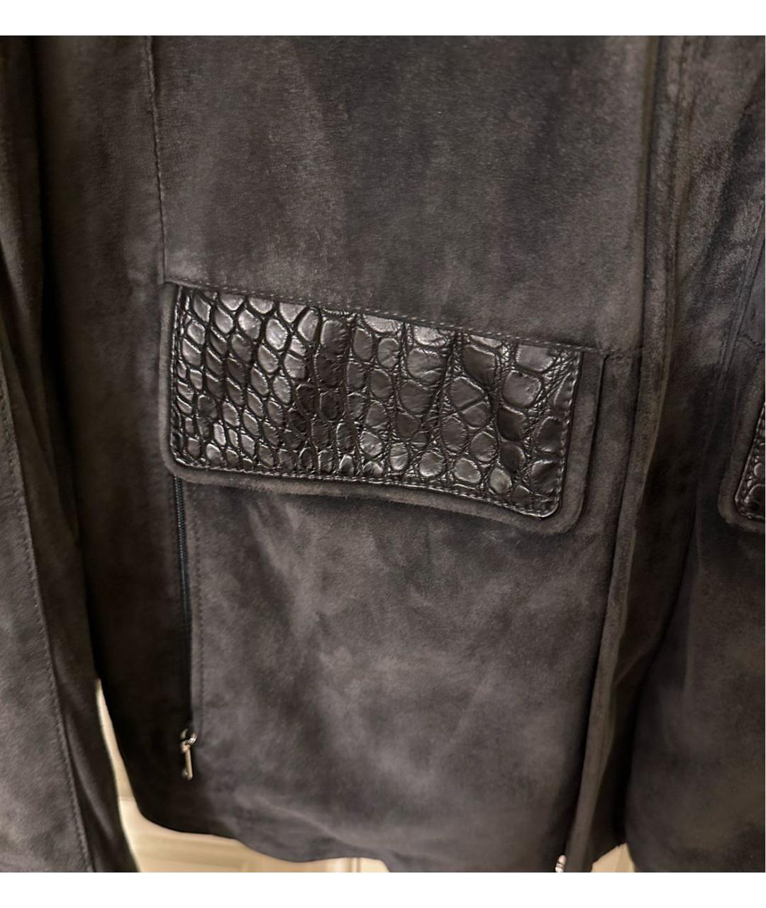 ZILLI Антрацитовая замшевая куртка, фото 7