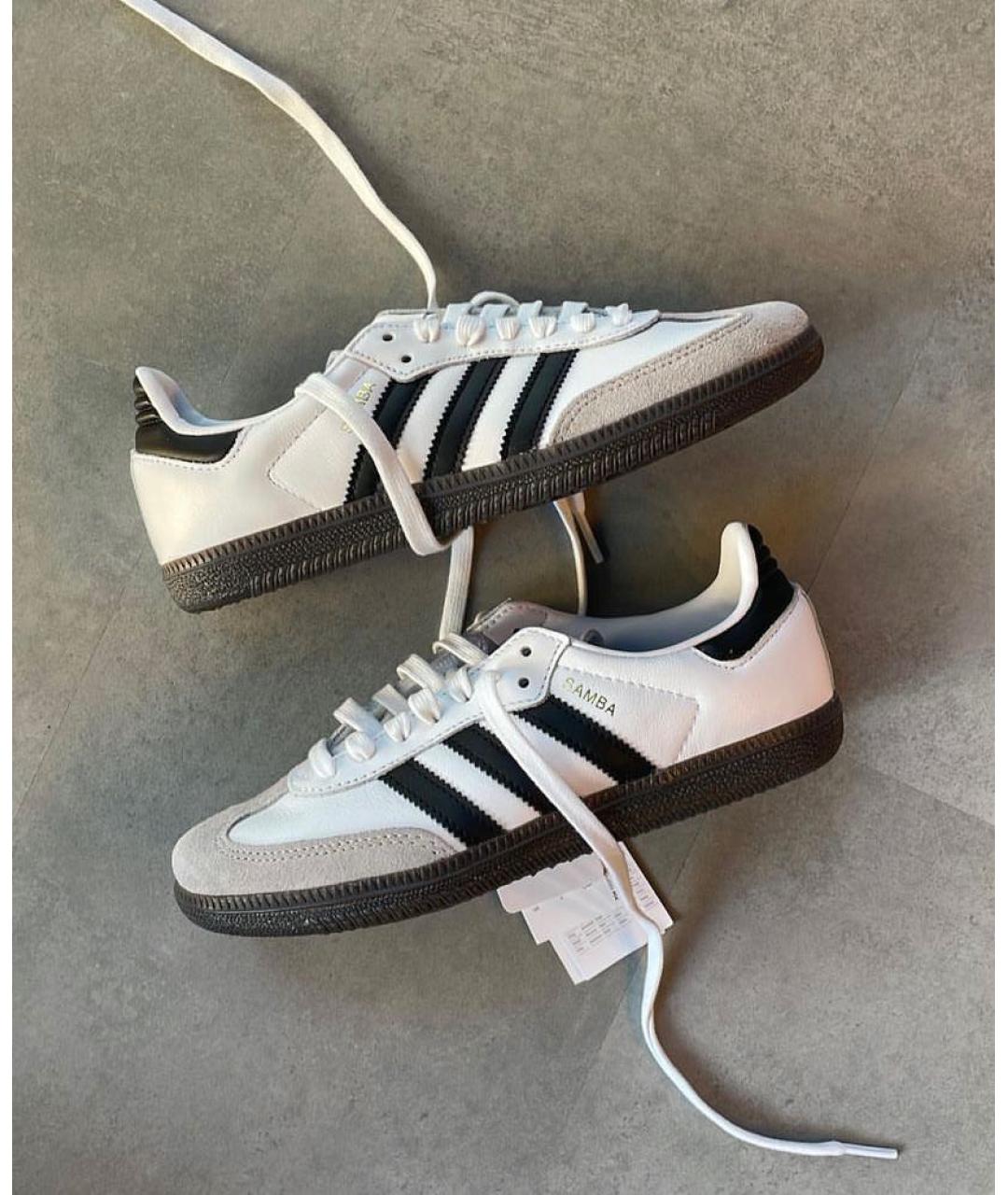 ADIDAS Белые кожаные кроссовки, фото 2