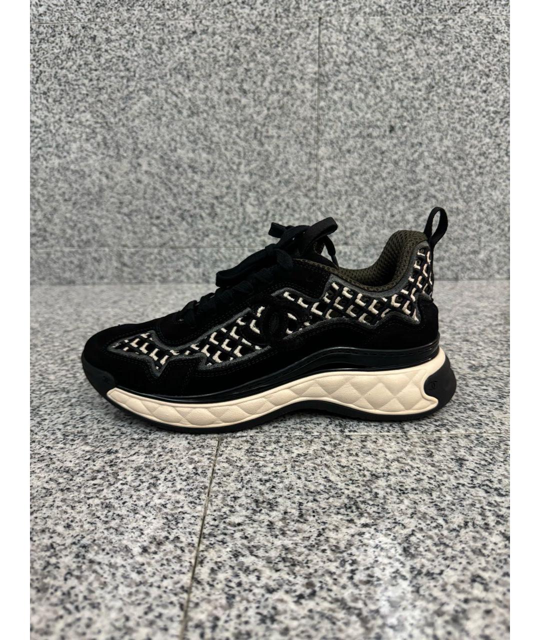 CHANEL PRE-OWNED Черные замшевые кроссовки, фото 7
