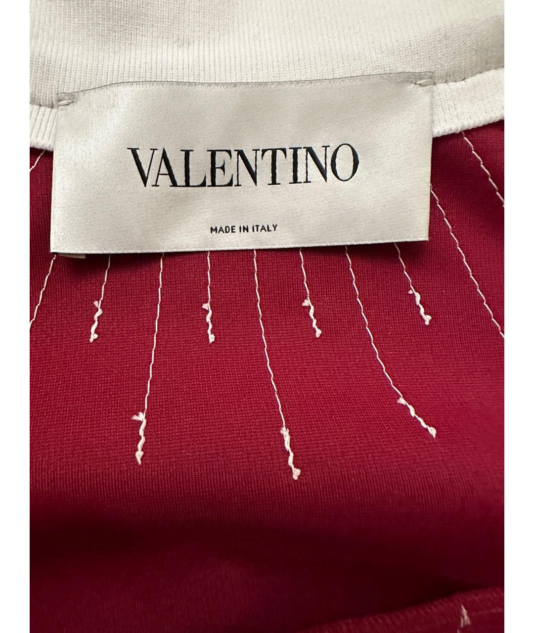 VALENTINO Бордовая полиэстеровая спортивная куртка, фото 3