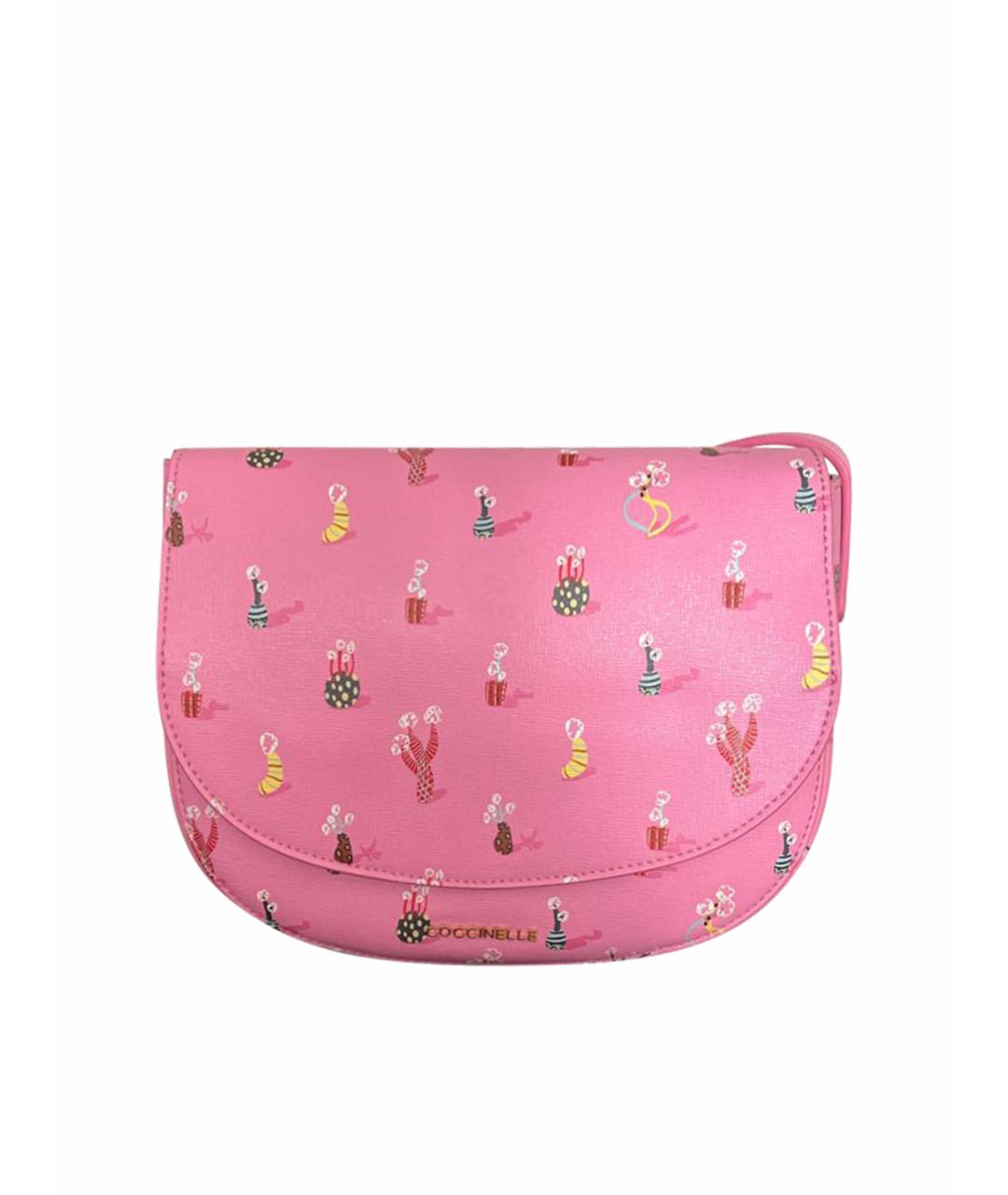 COCCINELLE Розовая кожаная сумка через плечо, фото 1