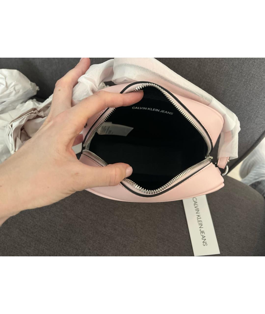 CALVIN KLEIN Розовая сумка через плечо из искусственной кожи, фото 4