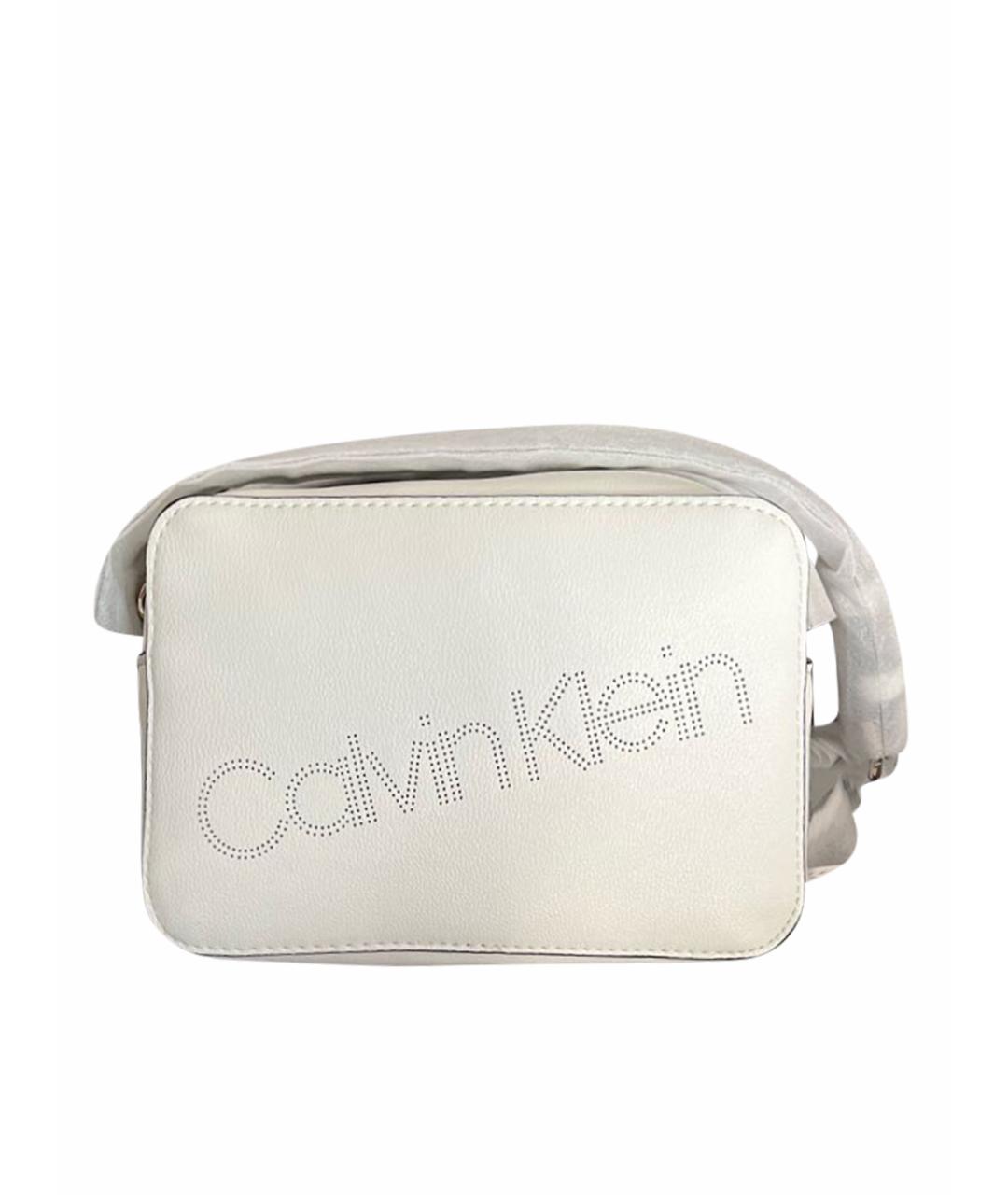 CALVIN KLEIN Белая сумка через плечо из искусственной кожи, фото 1