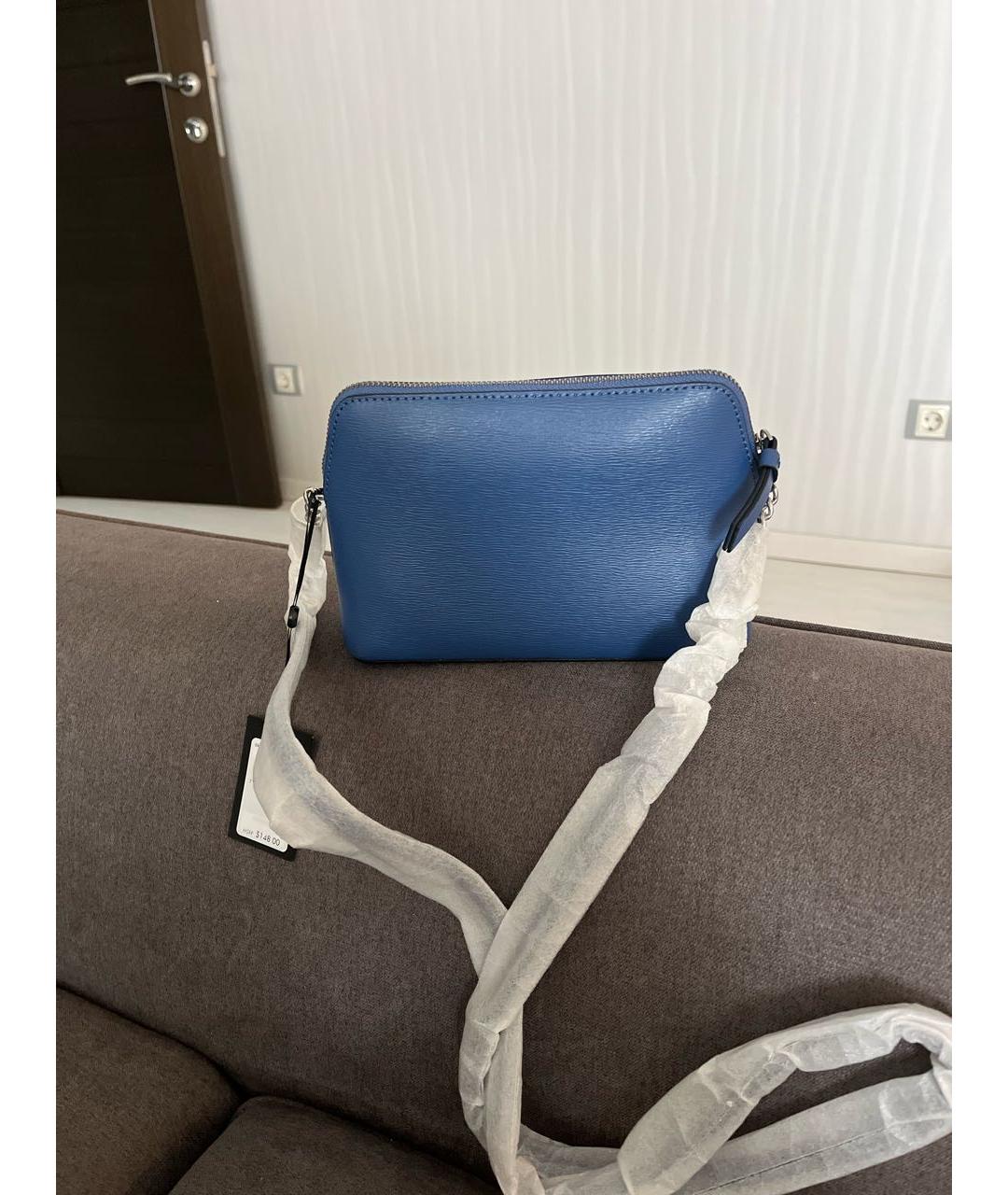 DKNY Синяя кожаная сумка через плечо, фото 3