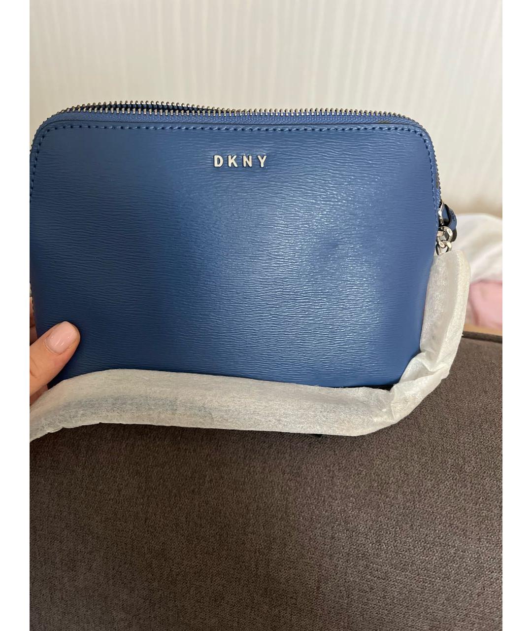 DKNY Синяя кожаная сумка через плечо, фото 5
