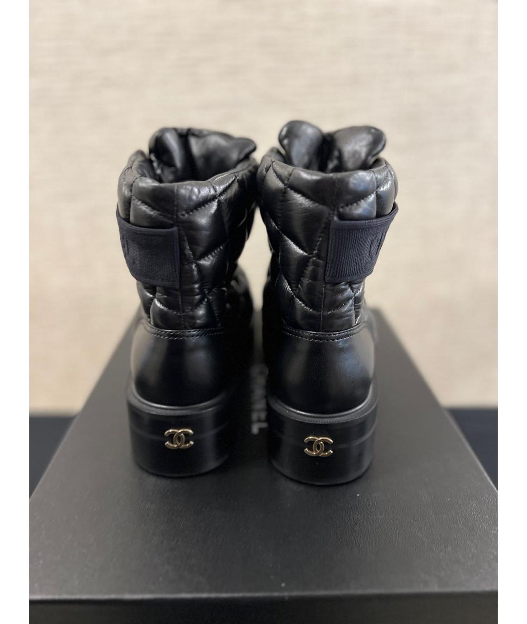 CHANEL PRE-OWNED Черные кожаные ботинки, фото 4