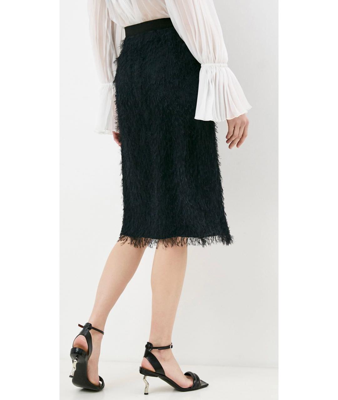 WEEKEND MAX MARA Черная вискозная юбка миди, фото 2