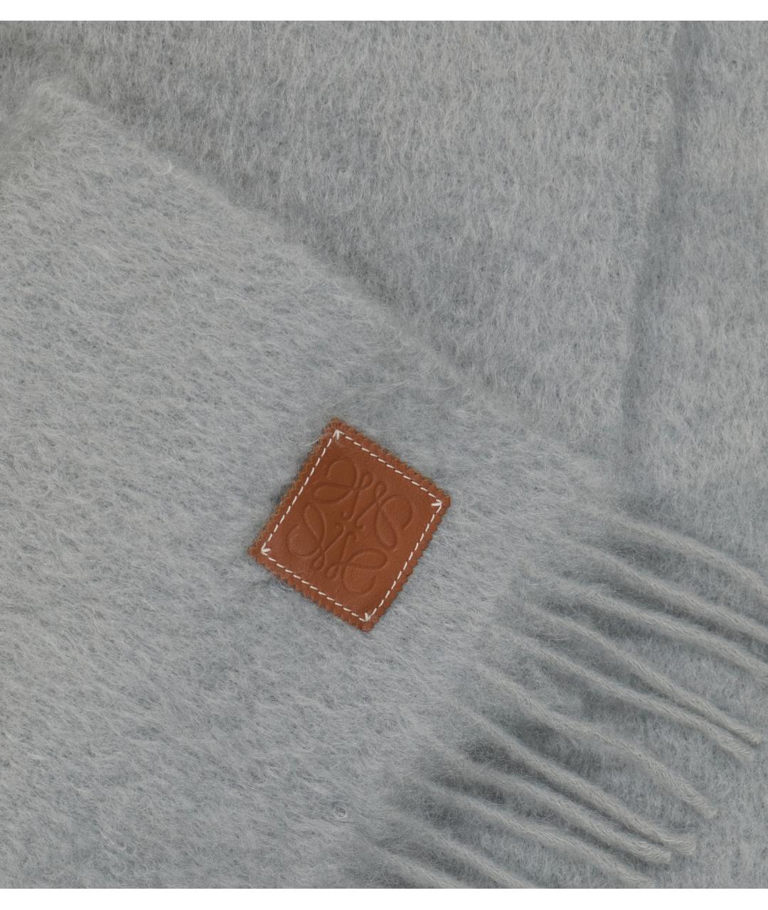 LOEWE Серый шерстяной шарф, фото 2