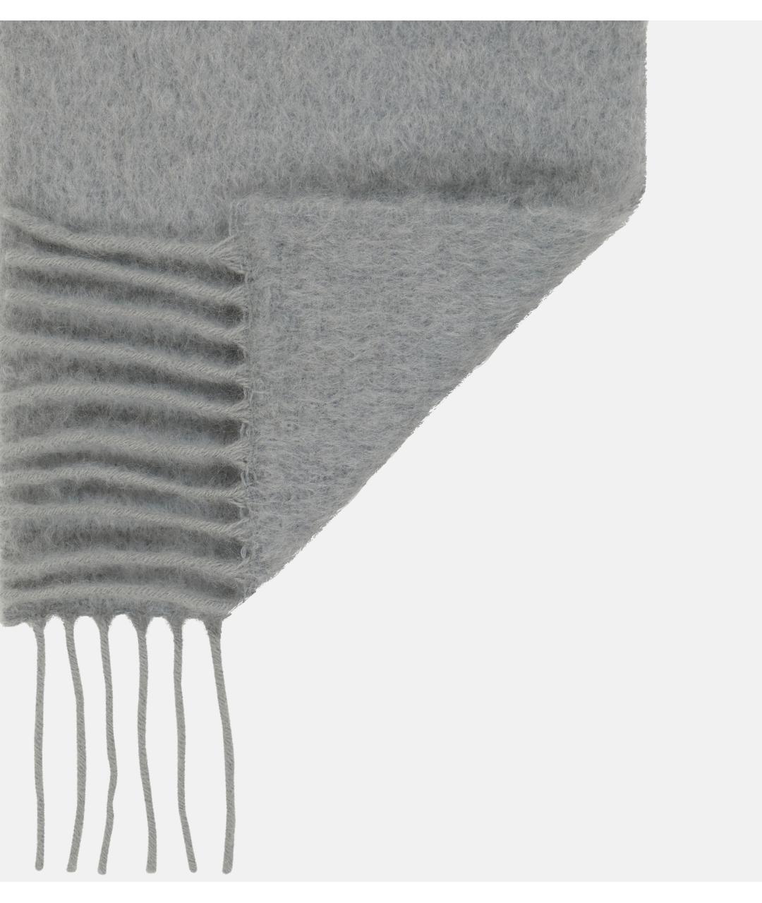 LOEWE Серый шерстяной шарф, фото 3