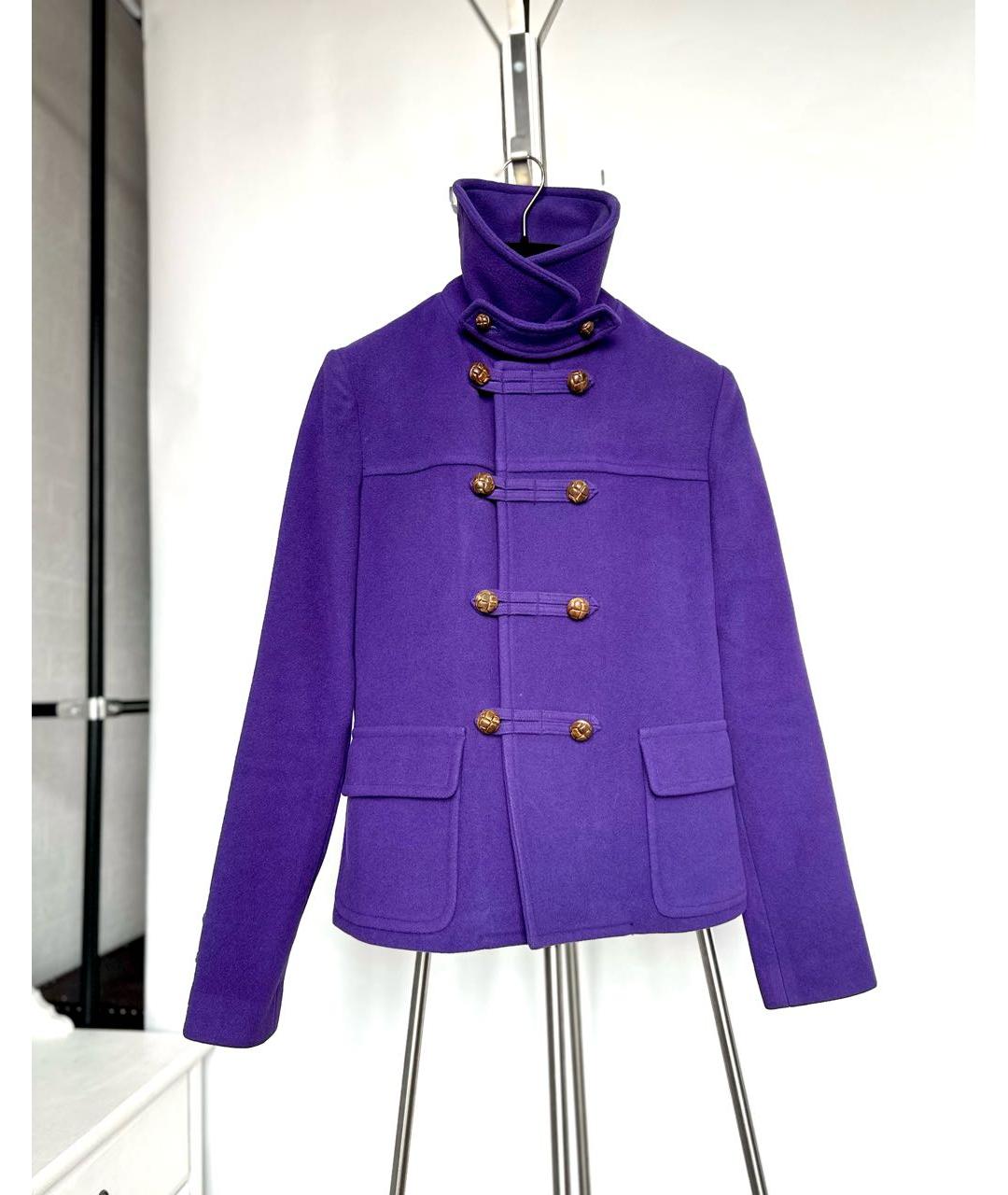 RALPH LAUREN Фиолетовое шерстяное пальто, фото 2