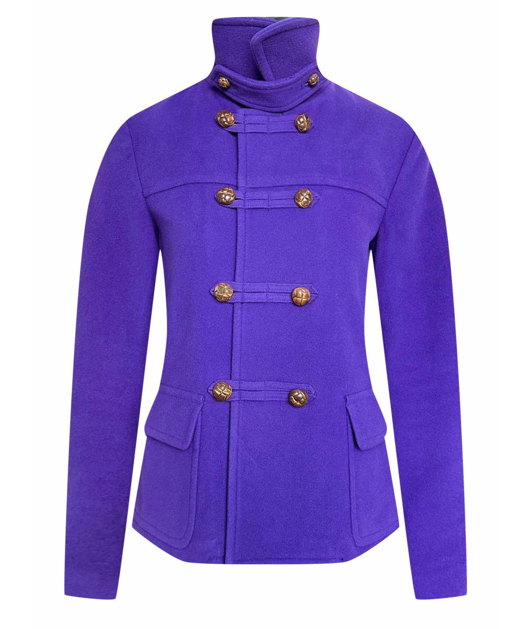 RALPH LAUREN Фиолетовое шерстяное пальто, фото 1