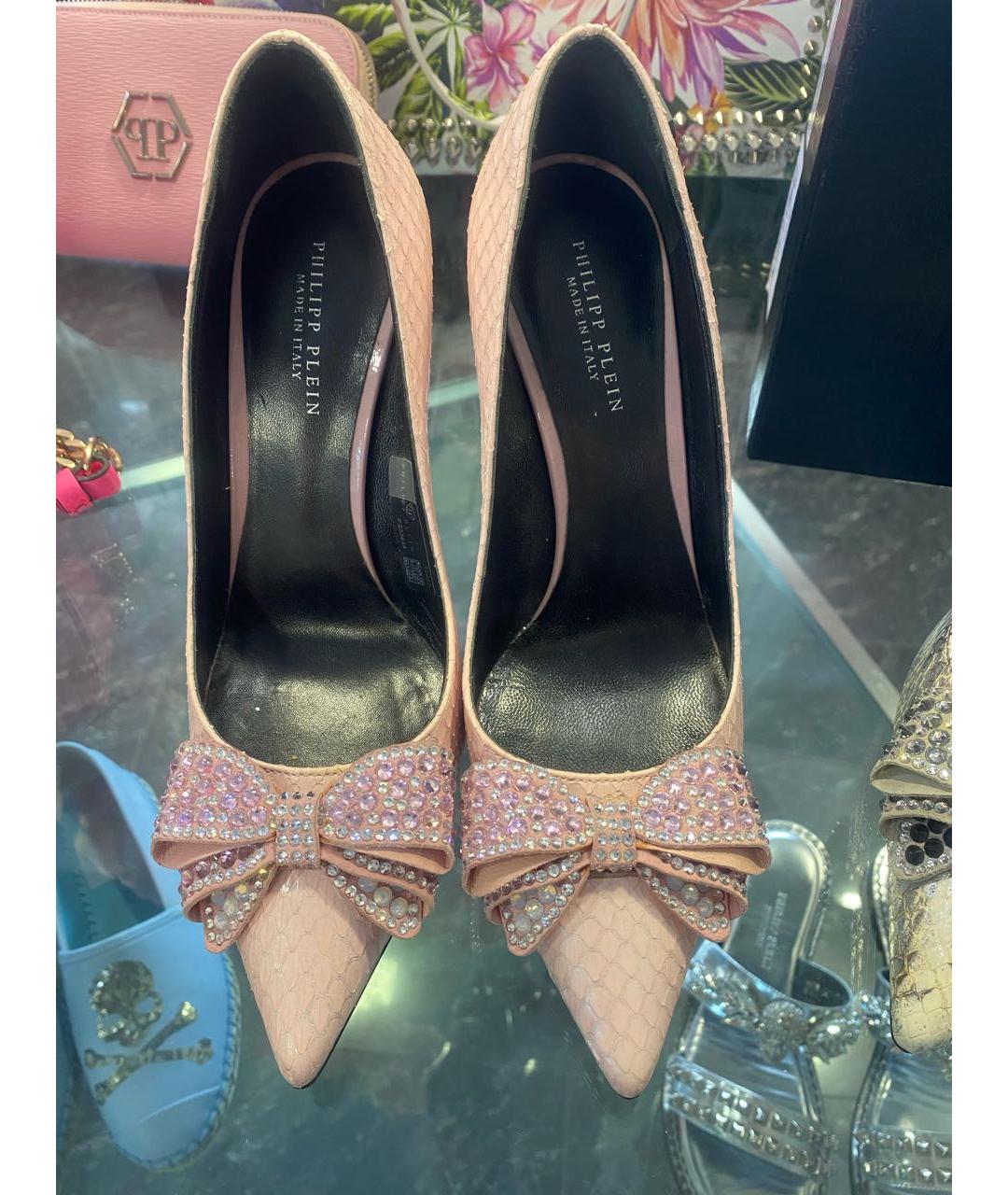 PHILIPP PLEIN Розовые кожаные туфли, фото 7