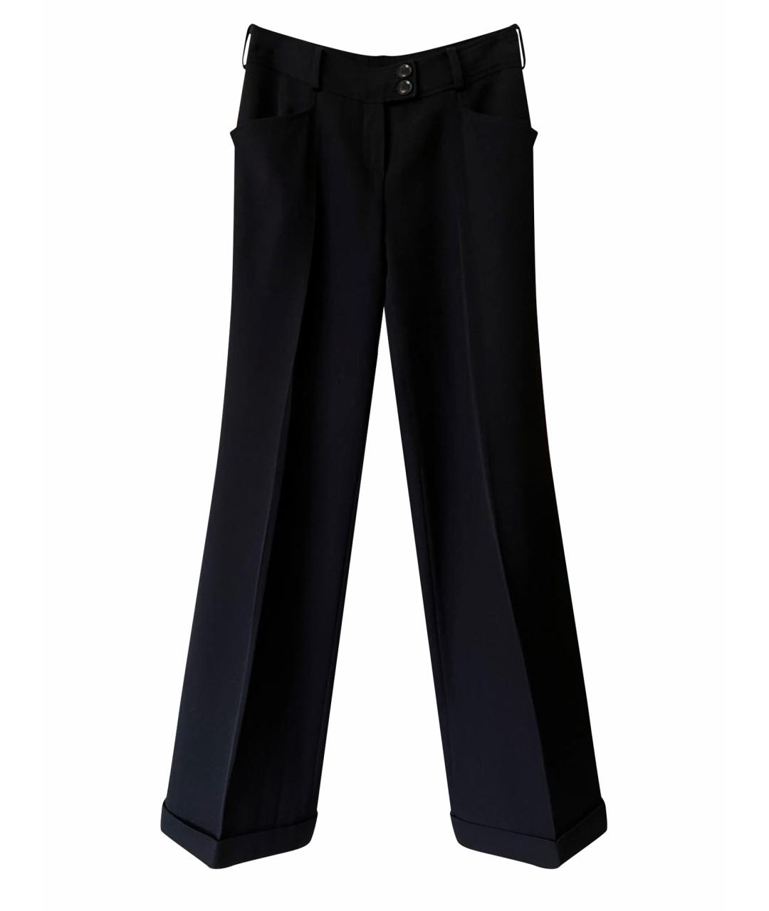 CHRISTIAN DIOR PRE-OWNED Черные шерстяные брюки широкие, фото 1