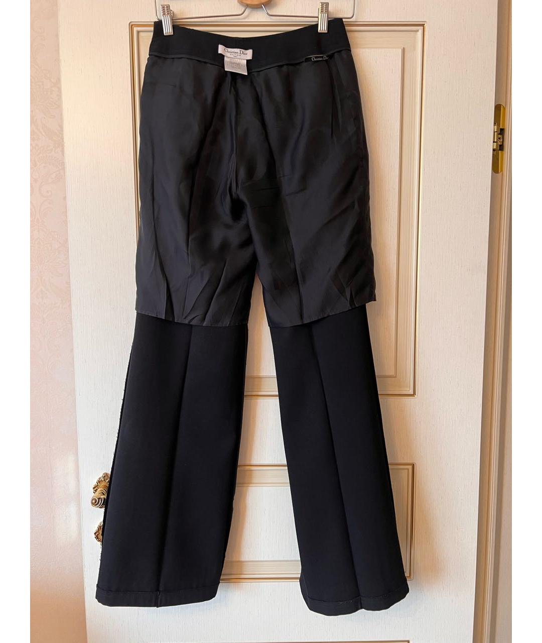 CHRISTIAN DIOR PRE-OWNED Черные шерстяные брюки широкие, фото 4