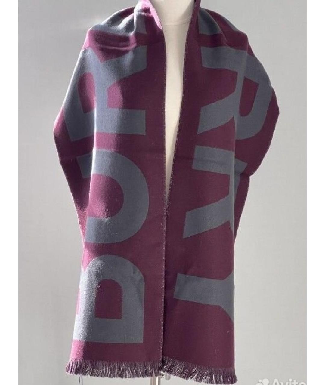 BURBERRY Бордовый шерстяной шарф, фото 7