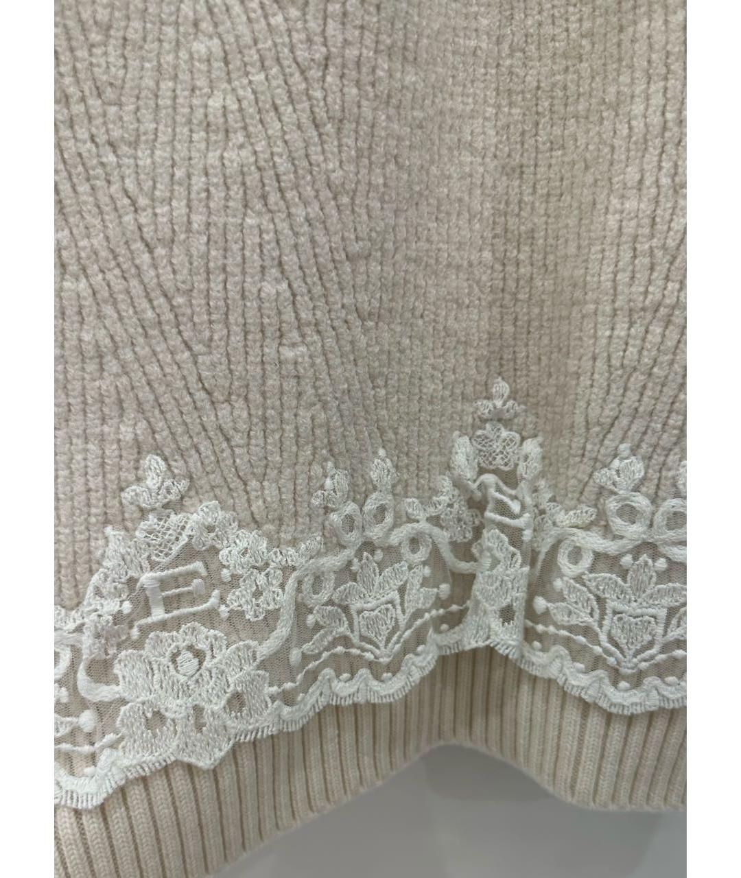 ERMANNO SCERVINO Бежевый шерстяной джемпер / свитер, фото 3