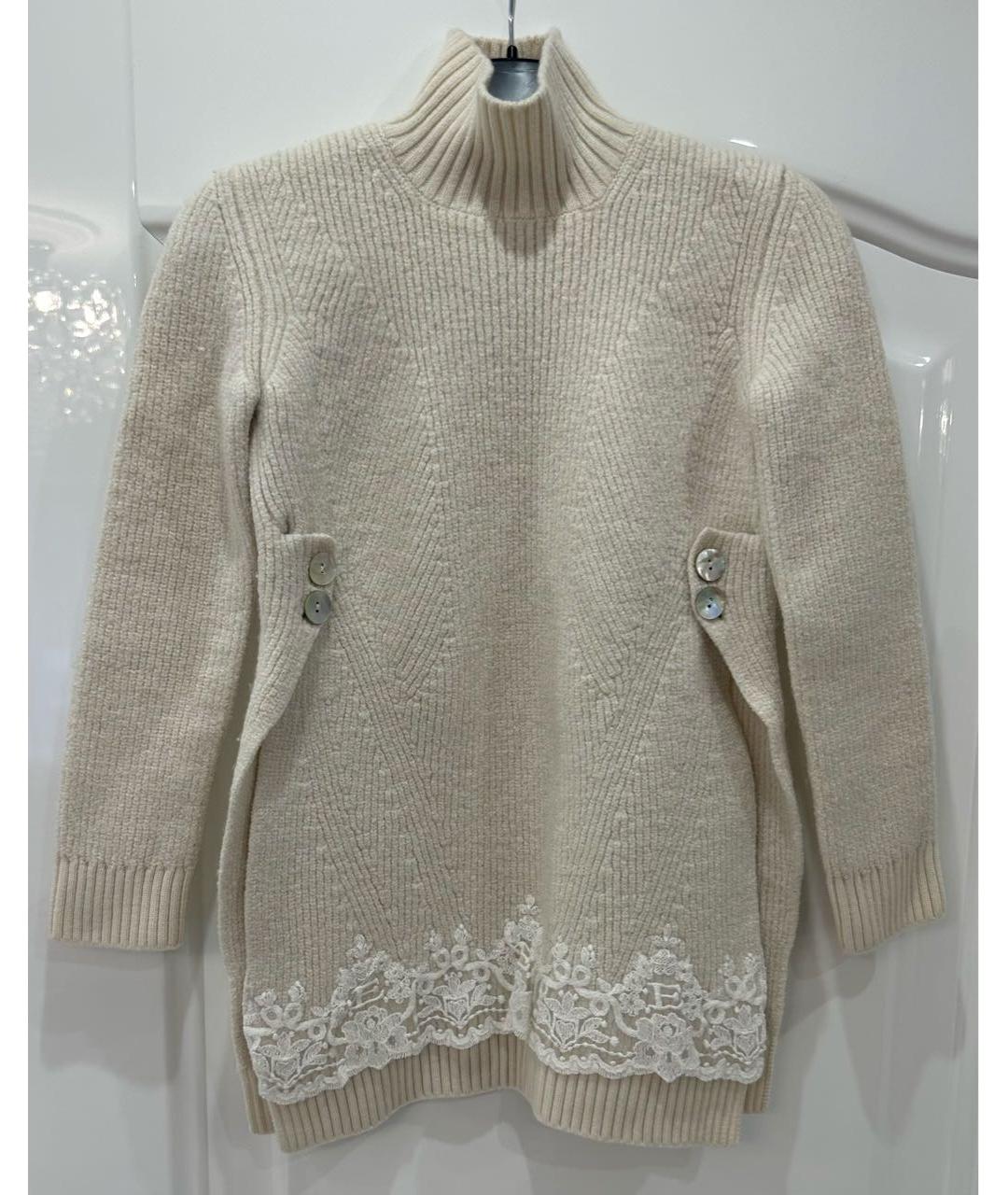 ERMANNO SCERVINO Бежевый шерстяной джемпер / свитер, фото 8