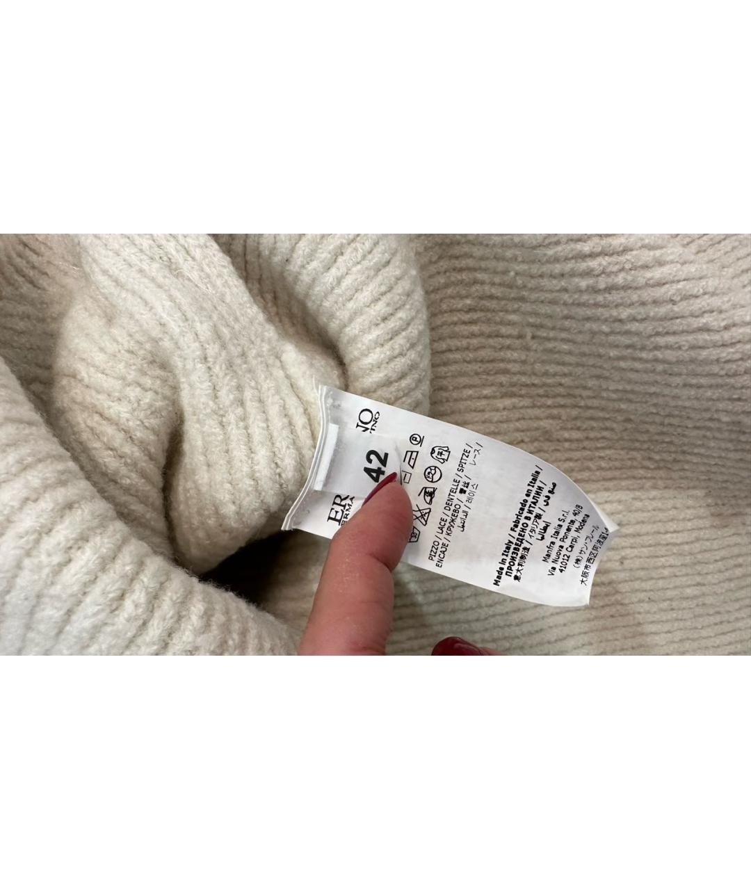 ERMANNO SCERVINO Бежевый шерстяной джемпер / свитер, фото 7